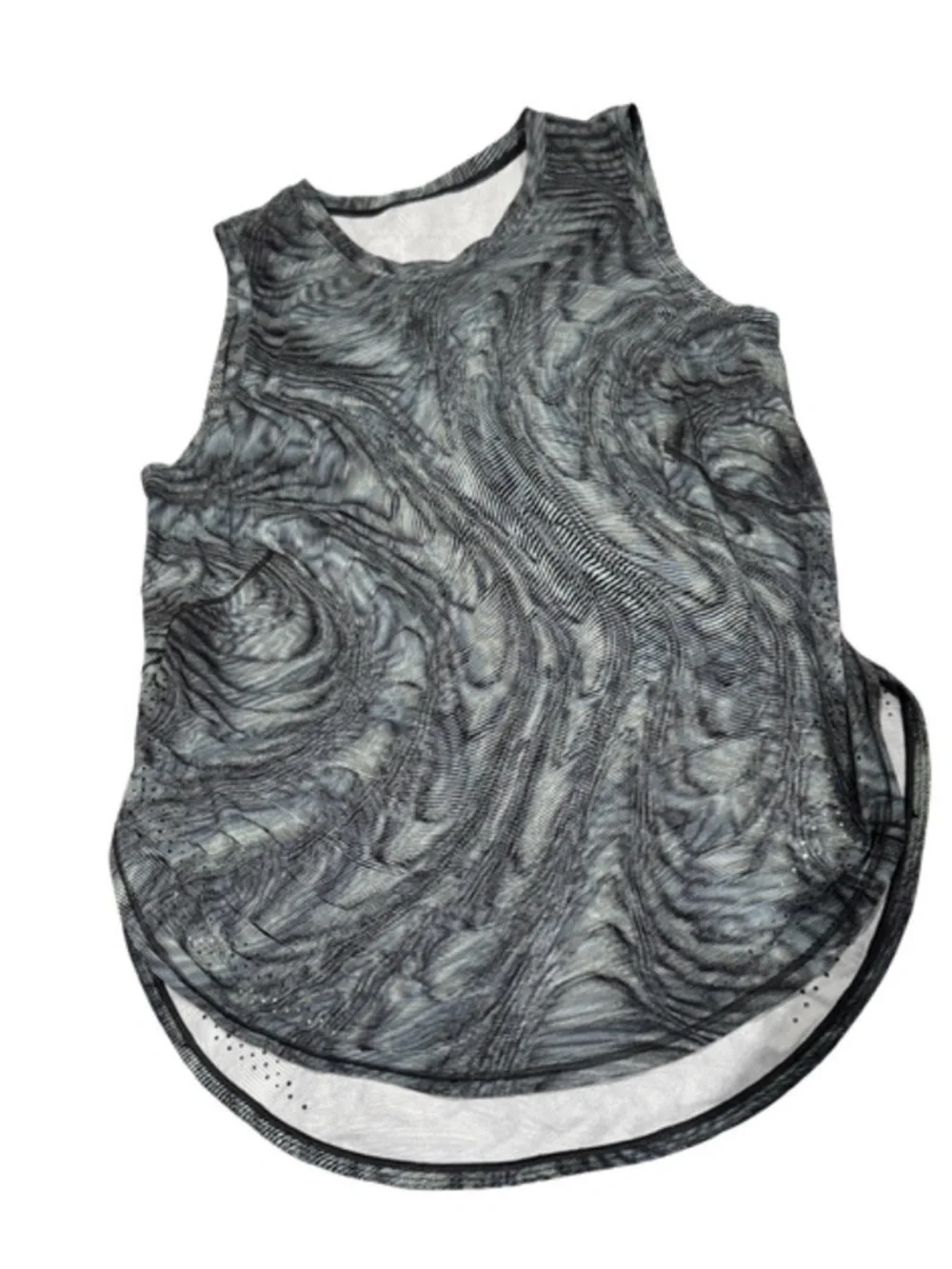 Lululemon Women Dimensional Icing Blue DWMM High Neck Split Hem Run Tank Top 4
